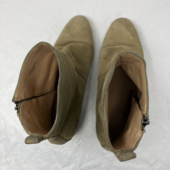 Banana Republic Bootie Boots Faux Suede Womens 7.5 M Taupe Beige Zip Ankle Vegan - Picture 8 of 12